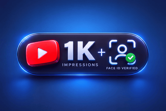 1K Impressions Account + Real Face ID Verified